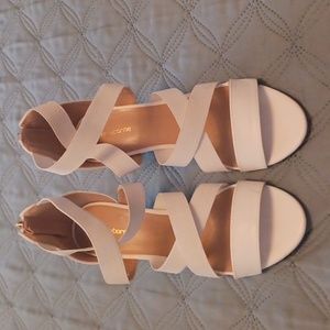 Shoes by Liz Claiborne in white, size 7M. 2 1/2" heel.
